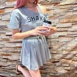 GREY | SHAKE DREAMプリントトップス&プリーツミニスカート | LETee