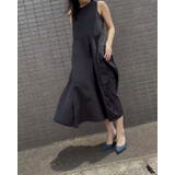 BLACK | ノースリーブボリュームワンピース/ティア―ドワンピース | LETee