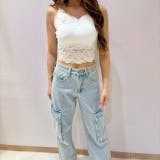 WHITE | レースキャミソール/花柄レース | LETee