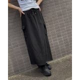 BLACK | サイドポケット付フレアスカート/スェットスカート | LETee