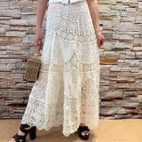 BEIGE | クロシェロングスカート/ウエストゴム | LETee