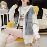 デニムドッキング ニットパーカー/ZIPUP | LETee | 詳細画像3 