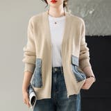 ニットカーディガン/デニムポケット付/ジップアップカーデ | LETee | 詳細画像3