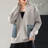 ニットカーディガン/デニムポケット付/ジップアップカーデ | LETee | 詳細画像6