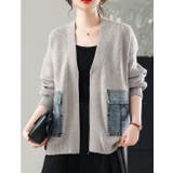 GREY | ニットカーディガン/デニムポケット付/ジップアップカーデ | LETee