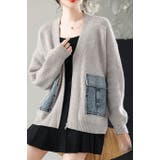 ニットカーディガン/デニムポケット付/ジップアップカーデ | LETee | 詳細画像7