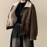 フェイクレザージャケット/ボア付き | LETee | 詳細画像4 