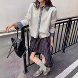 WHITE | デニムドッキングニットカーディガン | LETee