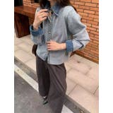 デニムドッキングニットカーディガン | LETee | 詳細画像3 