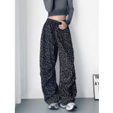 BROWN | レオパード柄ワイドパンツ | LETee