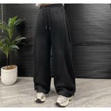 BLACK | サイド切り替えスウェットパンツ オーバーサイズ | LETee