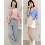 PINK | 異素材ドッキングえり付きトップス | LETee