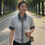 GREY | デニムドッキングカットソー | LETee