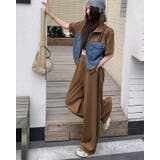 BROWN | デニムドッキングカットソー&パンツ/セットアップ | LETee