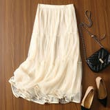 BEIGE | シフォンレースロングスカート/シアースカート | LETee
