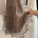 BROWN | シフォンレースロングスカート/シアースカート | LETee