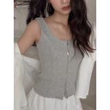 GREY | Wジップタンクトップ ショート丈 | LETee