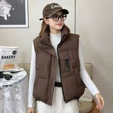 BROWN | マルチポケット中綿ベスト | LETee