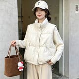WHITE | スタンドカラーボリューム中綿ベスト | LETee