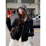 BLACK | ミリタリーライク ダブルポケットZIPショートジャケット | LETee