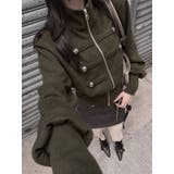 KHAKI | ミリタリーライク ダブルポケットZIPショートジャケット | LETee