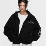 BLACK | バックロゴグラフィック フード付きブルゾン | LETee