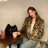 BEIGE | レオパード柄ボリュームファーショートジャケット | LETee