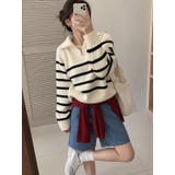 ハイネックボーダーハーフZIPニットプルオーバー | LETee | 詳細画像7 