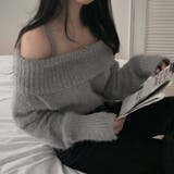 キャミレイヤード風オフショルダーニット | LETee | 詳細画像13 