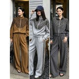 レオパード柄切替トラックジャケット＆パンツ セットアップ | LETee | 詳細画像1 