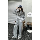 GREY | レオパード柄切替トラックジャケット＆パンツ セットアップ | LETee