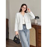 WHITE | クラシカル配色ニットジャケット | LETee