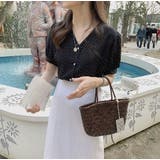 ブラウス シフォンドット柄 前ボタンブラウス | Lips | 詳細画像2