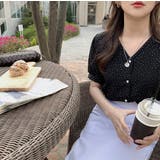 ブラウス シフォンドット柄 前ボタンブラウス | Lips | 詳細画像9