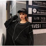 薄手デザインラインBIGトレーナー 韓国ファッション ストリート | LETee | 詳細画像17 