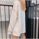 薄手デザインラインBIGトレーナー 韓国ファッション ストリート | LETee | 詳細画像4 