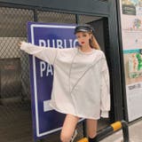 薄手デザインラインBIGトレーナー 韓国ファッション ストリート | LETee | 詳細画像5 