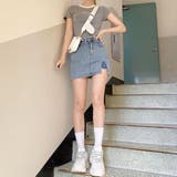 ショートパンツインミニスカート/デニムスカート/ギャル/韓国ファッション | LETee | 詳細画像13