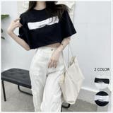 クロップド丈 へそ出し プリントTシャツ | LETee | 詳細画像1