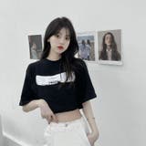 クロップド丈 へそ出し プリントTシャツ | LETee | 詳細画像3