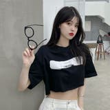クロップド丈 へそ出し プリントTシャツ | LETee | 詳細画像6
