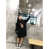 ロゴプリントパーカーワンピース 裏起毛 ロング丈 | LETee | 詳細画像7