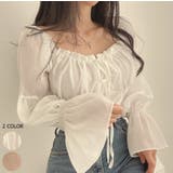 シャーリングシフォンブラウス レディース トップス | LETee | 詳細画像1