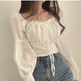シャーリングシフォンブラウス レディース トップス | LETee | 詳細画像5