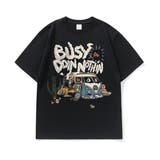 BLACK | BUSYプリントティーシャツ | LETee
