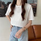 WHITE | フクレ織トップス | LETee