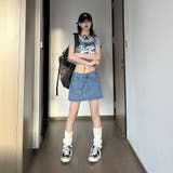デニムルーズタンクトップ&ミニスカートツーピース | LETee | 詳細画像3