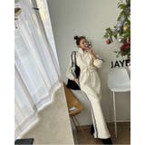 WHITE | サイドラインロングスカート&袖ラインダブルジップジャケット セットアップ | LETee