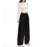 イレギュラーサイドカットワイドパンツ/リラックスパンツ | LETee | 詳細画像8 