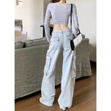 ウォッシュデニム カーゴパンツ | LETee | 詳細画像5